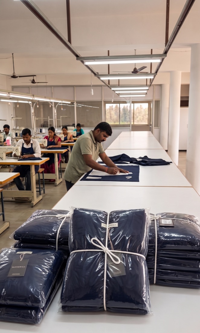 Cutting and sampling room at the Klothewala Tirupur knitwear unit