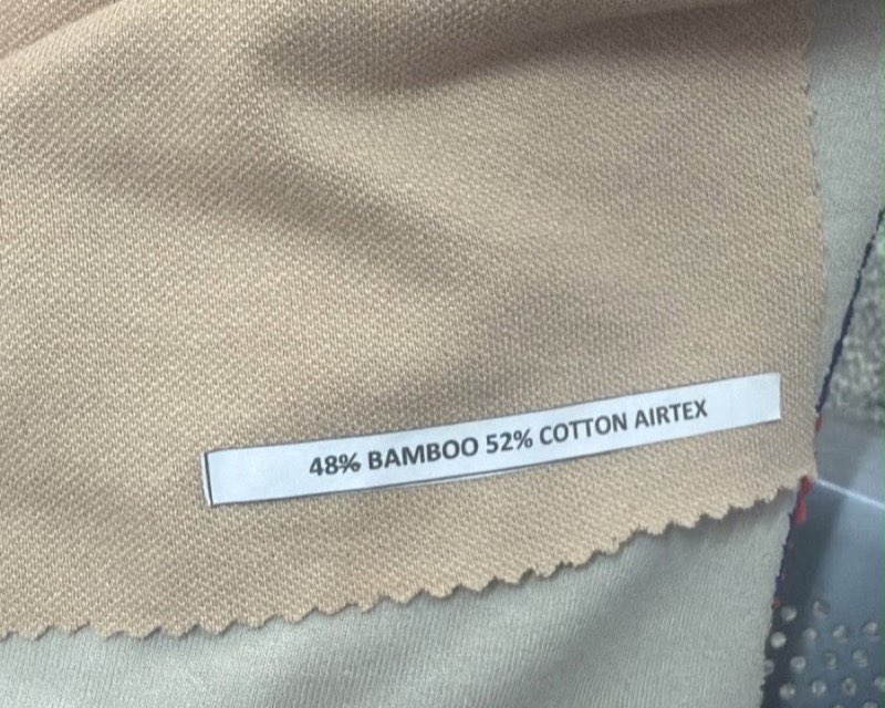 48% bamboo 52% cotton airtex and loopknit fabric swatches